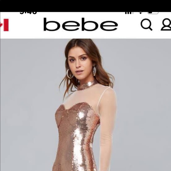 BNWT Bebe Small Sequin Rosegold Dress - Picture 2 of 4
